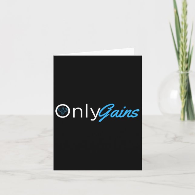 Only Gains - Onlygains Funny Men's Fitness Bodybui Card (Front)