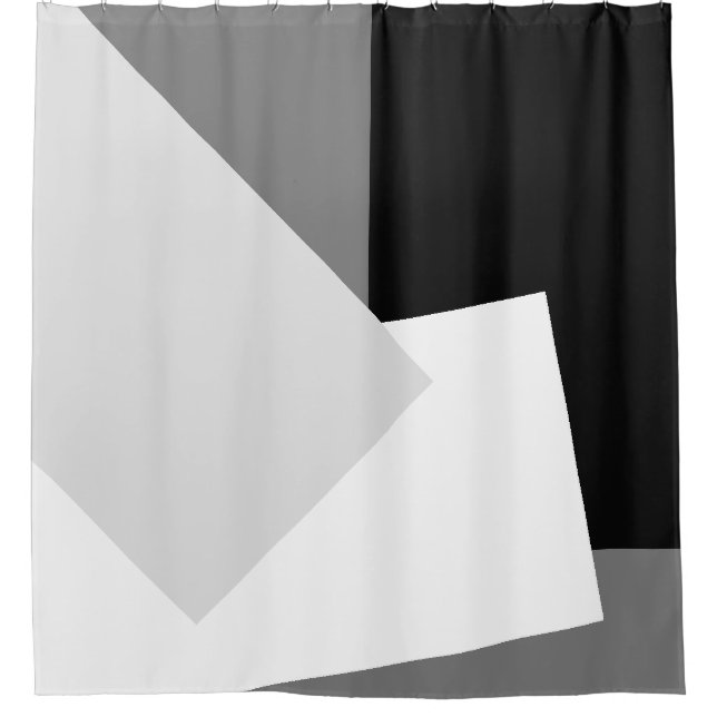 Only GEO Colors black white grey Shower Curtain (Front)