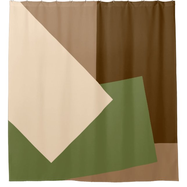 Only GEO Colors brown beige olive green Shower Curtain (Front)