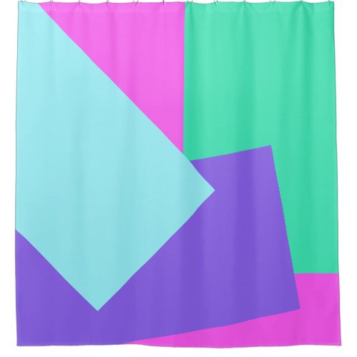 Only GEO Colors mint violet turquoise pink Shower Curtain