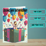 Only Gift Needed Funny Boyfriend Birthday Card<br><div class="desc">Need a unique birthday card for a boyfriend? This fun card is unique and colorful and features animated boyfriend popping out of a gift box. There is a great joke involved. It's followed up with a serious heartfelt message. Inside we've written just the right message to speak to the moment;...</div>