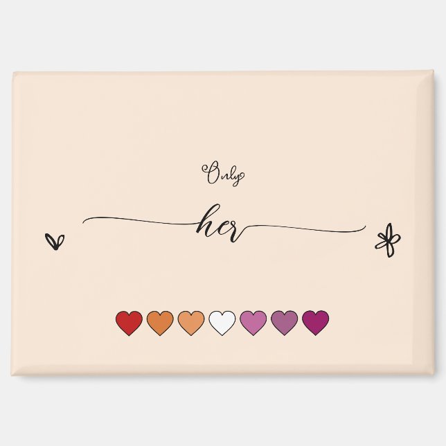 Only Her Lesbian Hearts Magnet (Front)