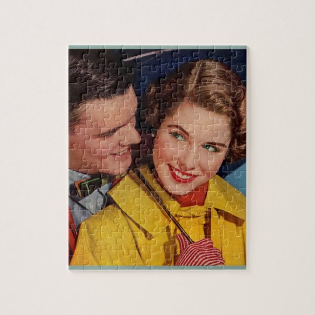 Only her umbrella comes between them jigsaw puzzle (Vertical)