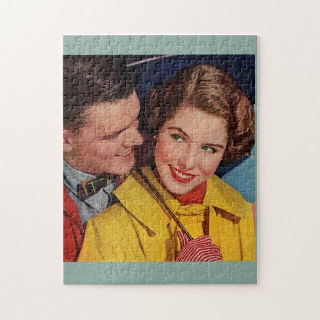 Only her umbrella comes between them jigsaw puzzle (Vertical)