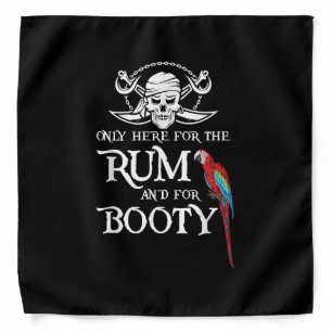 Only Here   Rum And  Booty Pirate & Parrot Pirate Bandana