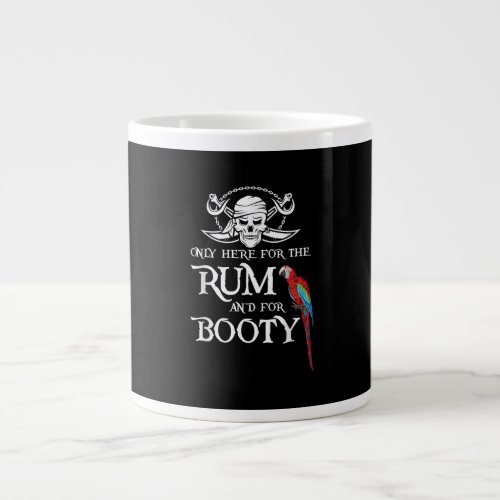 Only Here   Rum And  Booty Pirate  Parrot Pirate Giant Coffee Mug