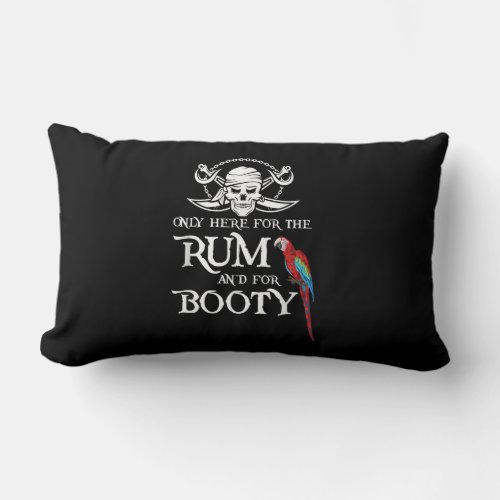 Only Here   Rum And  Booty Pirate  Parrot Pirate Lumbar Pillow