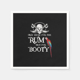 Only Here Rum And Booty Pirate & Parrot Pirate Napkins