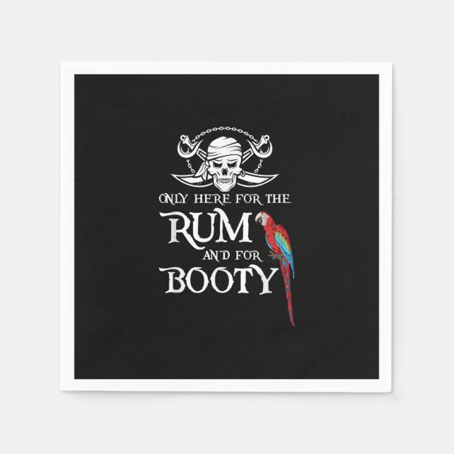 Only Here   Rum And  Booty Pirate & Parrot Pirate Napkins (Front)
