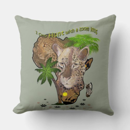 Only hunt with a zoom lens throw pillow