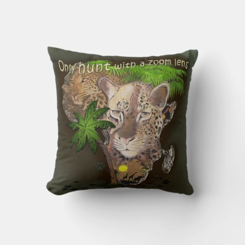 Only hunt with a zoom lens throw pillow