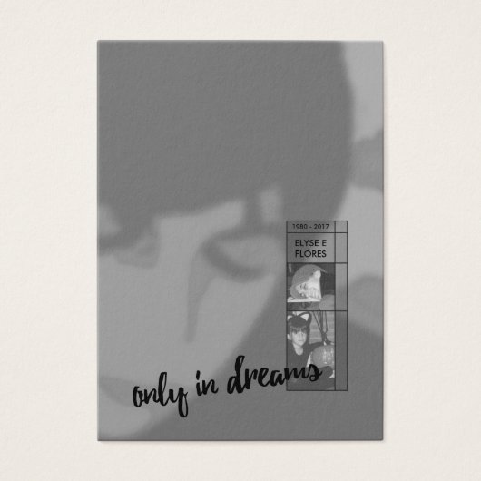 only in dreams funeral invitations (Front)