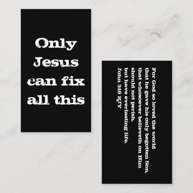 Only Jesus Can Fix All This Christian Calling Card (Front/Back)