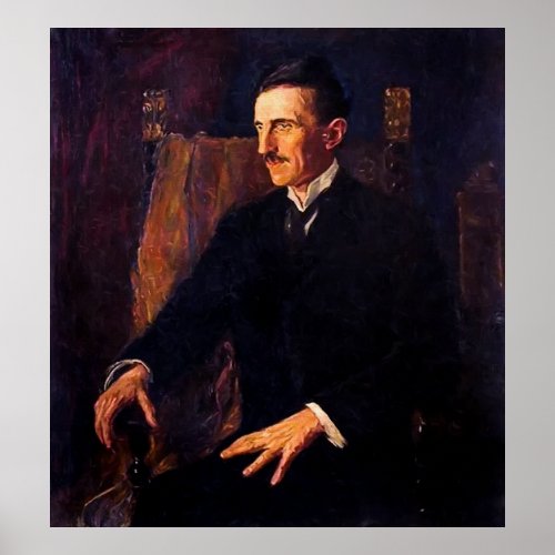 Only Known Life Portrait of Nikola Tesla  1916 Poster