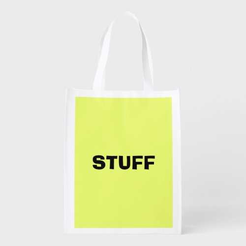 Only lime yellow cool solid OSCB20 background Grocery Bag