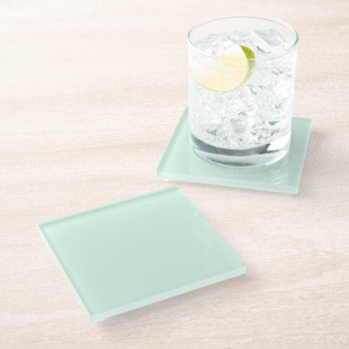 Only mint green pretty pastel solid color OSCB12 Glass Coaster