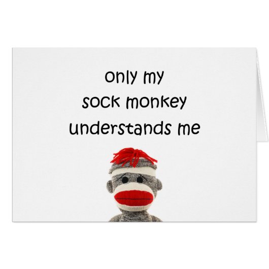 Only My Sock Monkey Understands Me Cards (Front Horizontal)