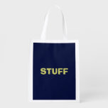 Only Navy Blue Gorgeous Solid Color Oscb13 Reusable Grocery Bag at Zazzle