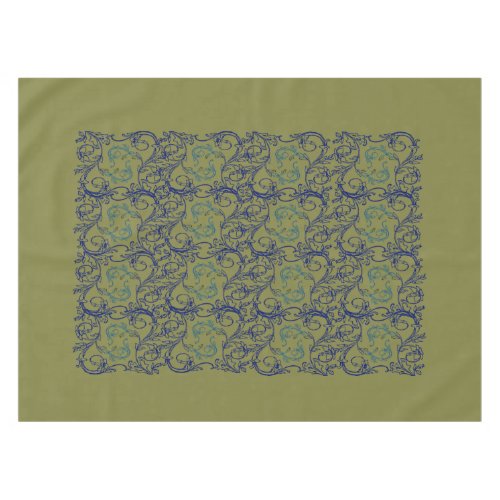 Only olive green cool color ivy scroll table cloth