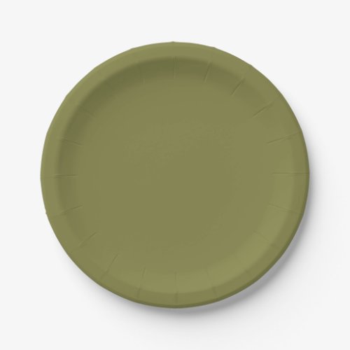 Only olive green cool solid color OSCB24 Paper Plates