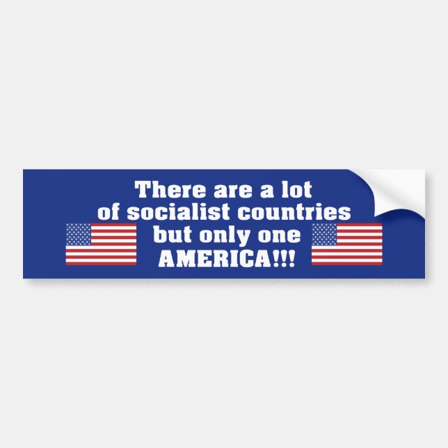 Only one America (anti socialist) Bumper Sticker (Front)
