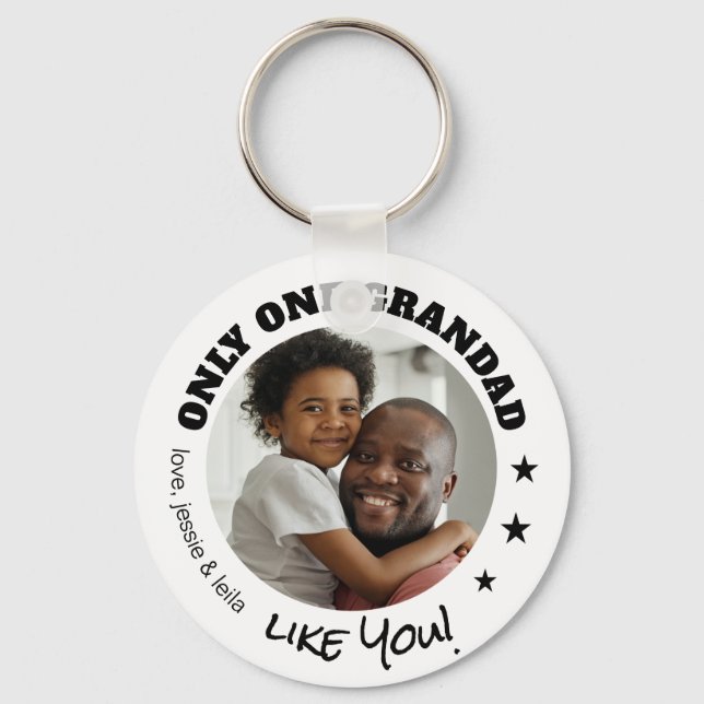 Only One Grandad Like You Photo Fathers Day White Keychain (Front)