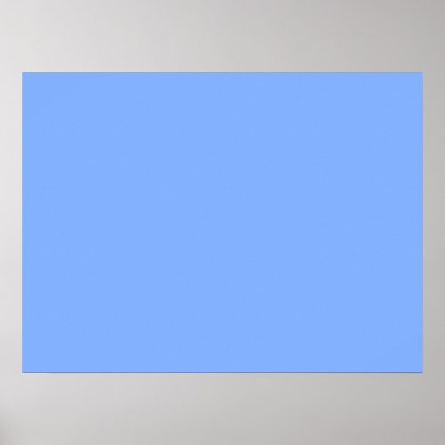 Only pale blue stylish solid color background poster