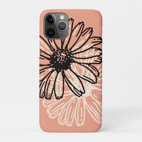 Only Salmon floral silhouette iPhone 11 Pro Case