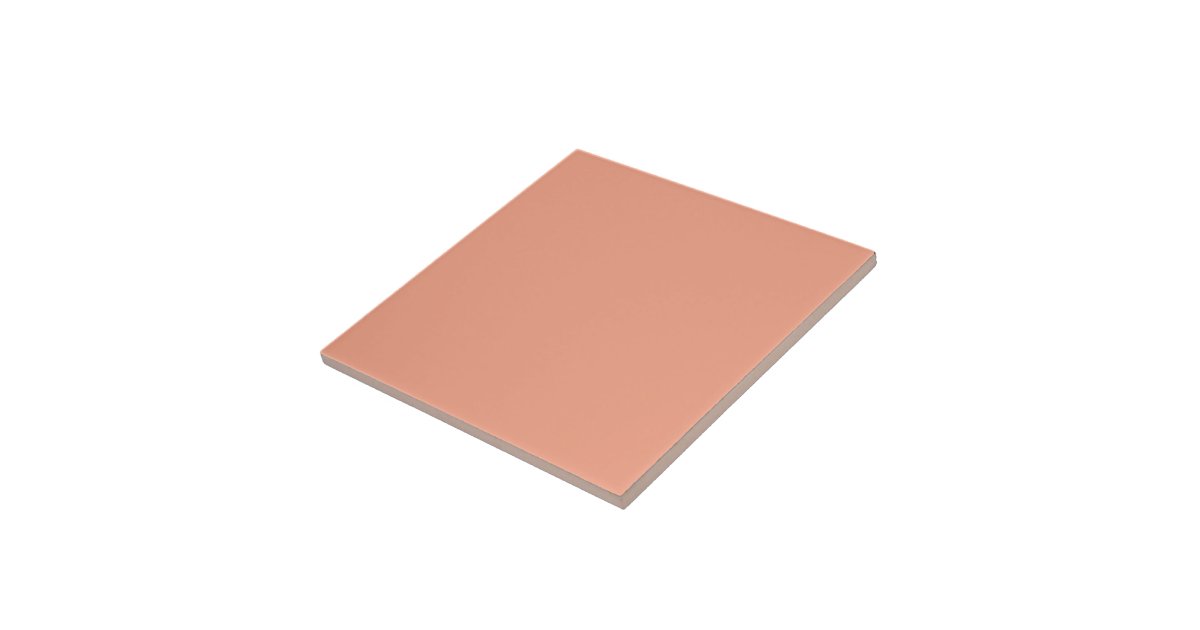 Only salmon pink pretty solid color ceramic tile | Zazzle.com
