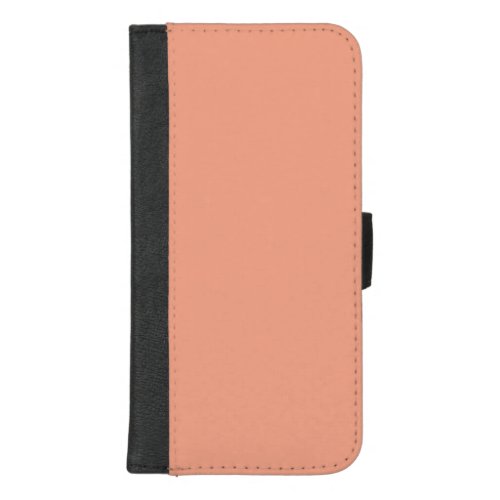 Only salmon pink pretty solid color OSCB17 iPhone 87 Plus Wallet Case