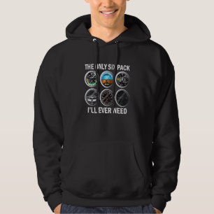 Only Six Pack Pilot Airplane Flight Usaf Vet Hoodie