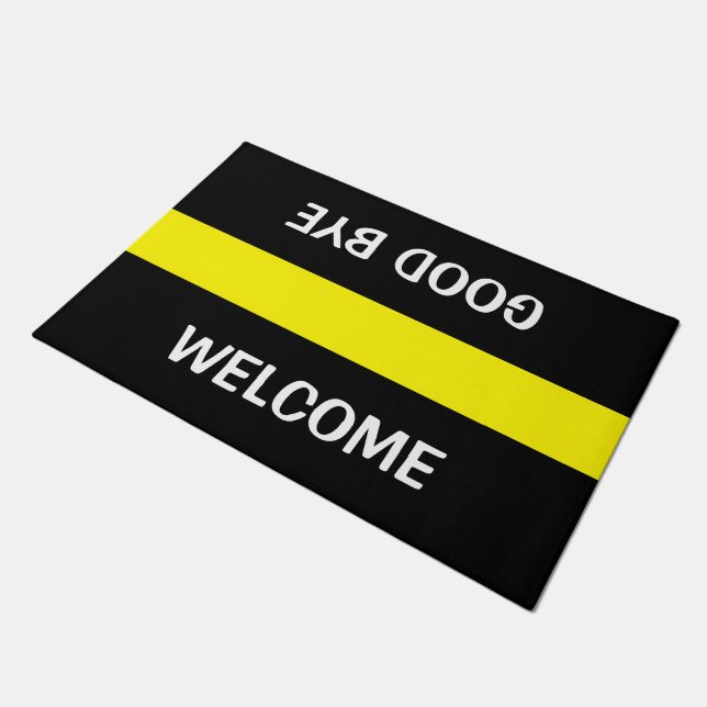 Only Stripes lemon + your background & ideas Doormat (Angled)