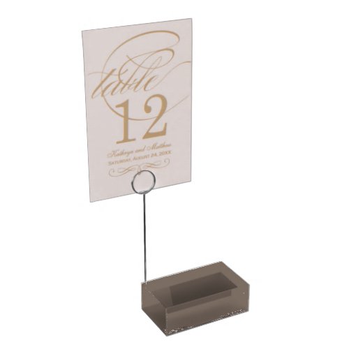 Only taupe gorgeous solid color with ivy border place card holder