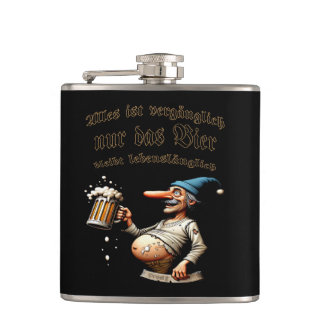 Only the beer remains cartoon for life flask