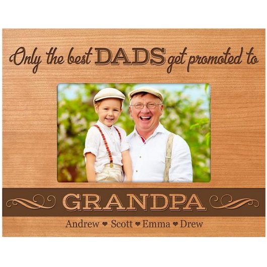 Only the Best Dads Cherry Wood Photo Frame (Front)