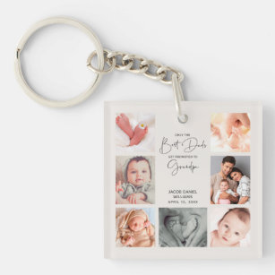 Only the Best Dads Get Promoted to Grandpa 7 Photo Keychain