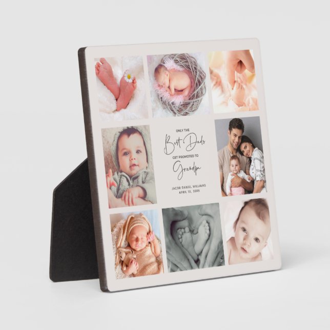 Only the Best Dads Get Promoted to Grandpa 8 Photo Plaque (Front)