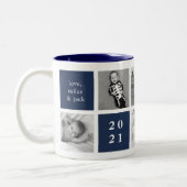 Only the Best Dads Get Promoted to Poppy Photo Two-Tone Coffee Mug (Left)