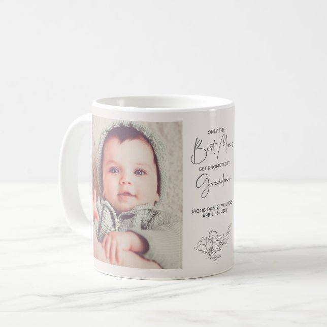 Only the Best Moms Get Promoted to Grandma 2 Photo Coffee Mug (Front Left)