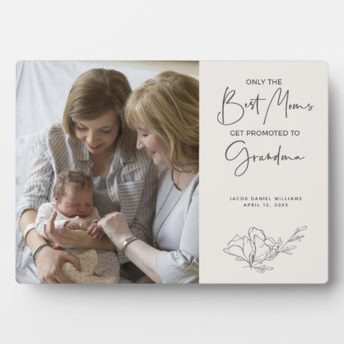 Only the Best Moms Get Promoted to Grandma Photo Plaque