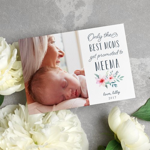 Only the Best Moms Get Promoted to Meema Photo Invitation