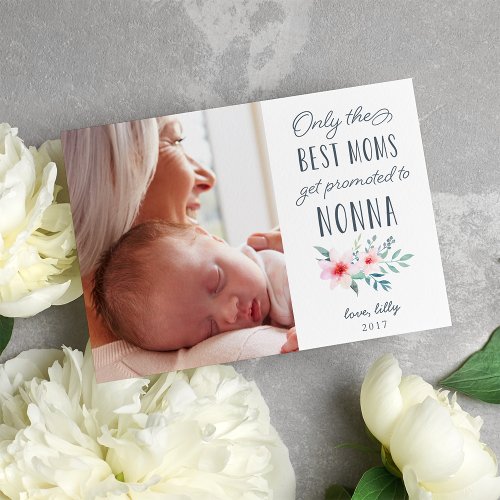 Only the Best Moms Get Promoted to Nonna Photo Invitation