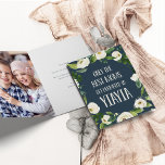 Only the Best Moms Get Promoted to Yiayia Card<br><div class="desc">Only the best moms get promoted to Yiayia! Celebrate Mother's Day, Grandparents Day or a new grandma to be with this sweet greeting card bearing the sentiment in white lettering on a navy blue background accented with white and ivory watercolor flowers and lush green botanical foliage. Add an optional photo...</div>