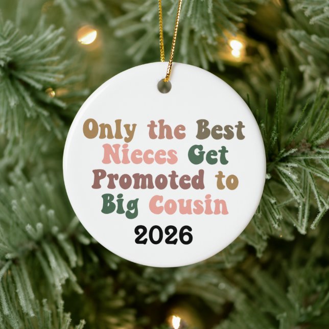 Only The Best Nieces Get Promoted To Big Cousin Ceramic Ornament (Tree)