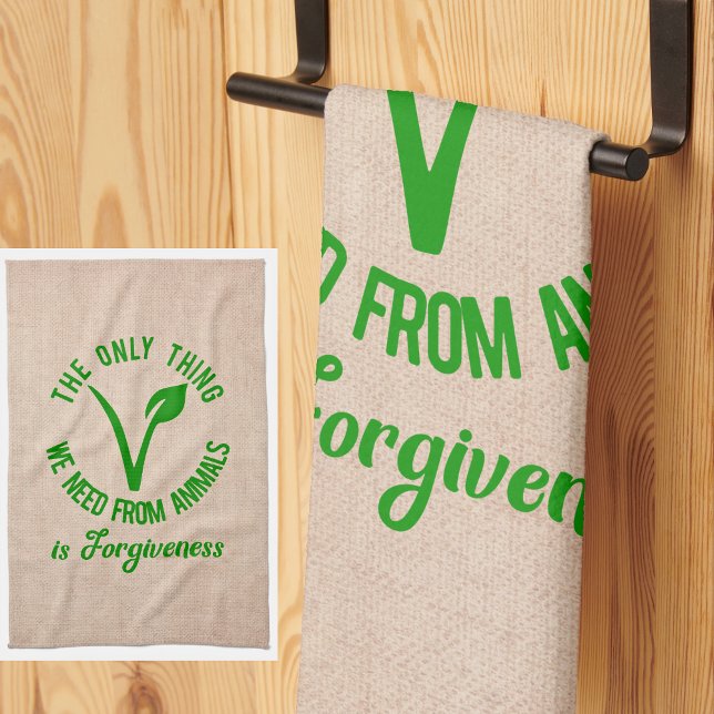 Only Thing We Need From Animals Is Forgiveness Kitchen Towel (Creator Uploaded)