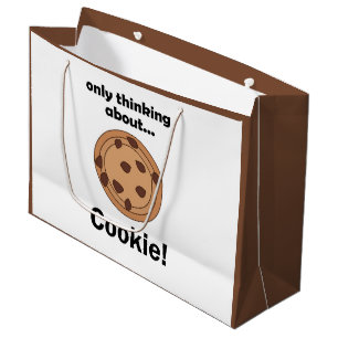 Only Thinking About Cookie Funny Food Quote Large Gift Bag