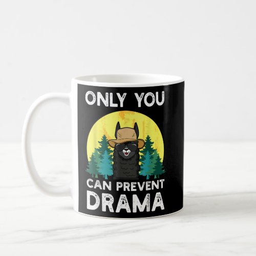 Only You Can Prevent Drama Farm Hat Llama Glasses  Coffee Mug