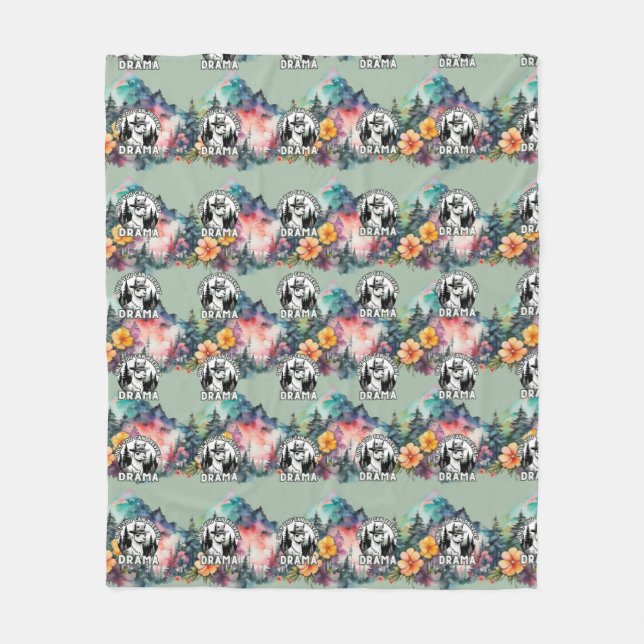 Only You Can Prevent Drama Lama Forest Fleece Blanket (Front)