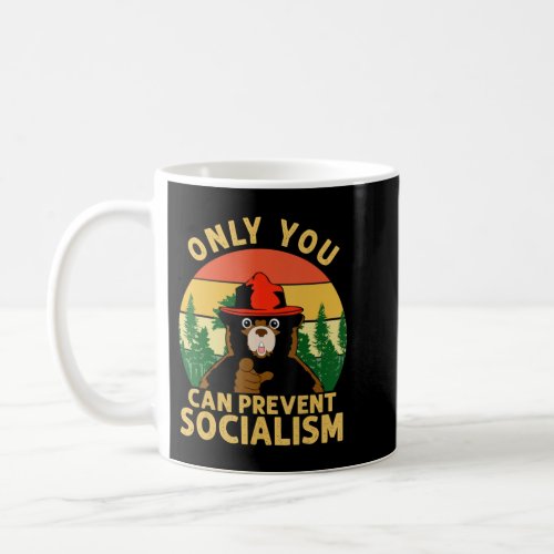 Only You Can Prevent Socialism Bear Camping Vintag Coffee Mug