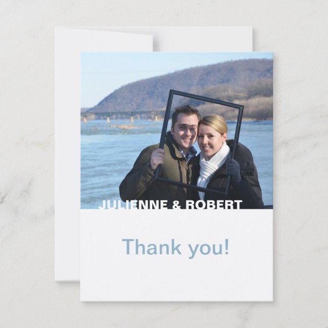 Only You | Modern Photo Wedding Thank You Card (Front)